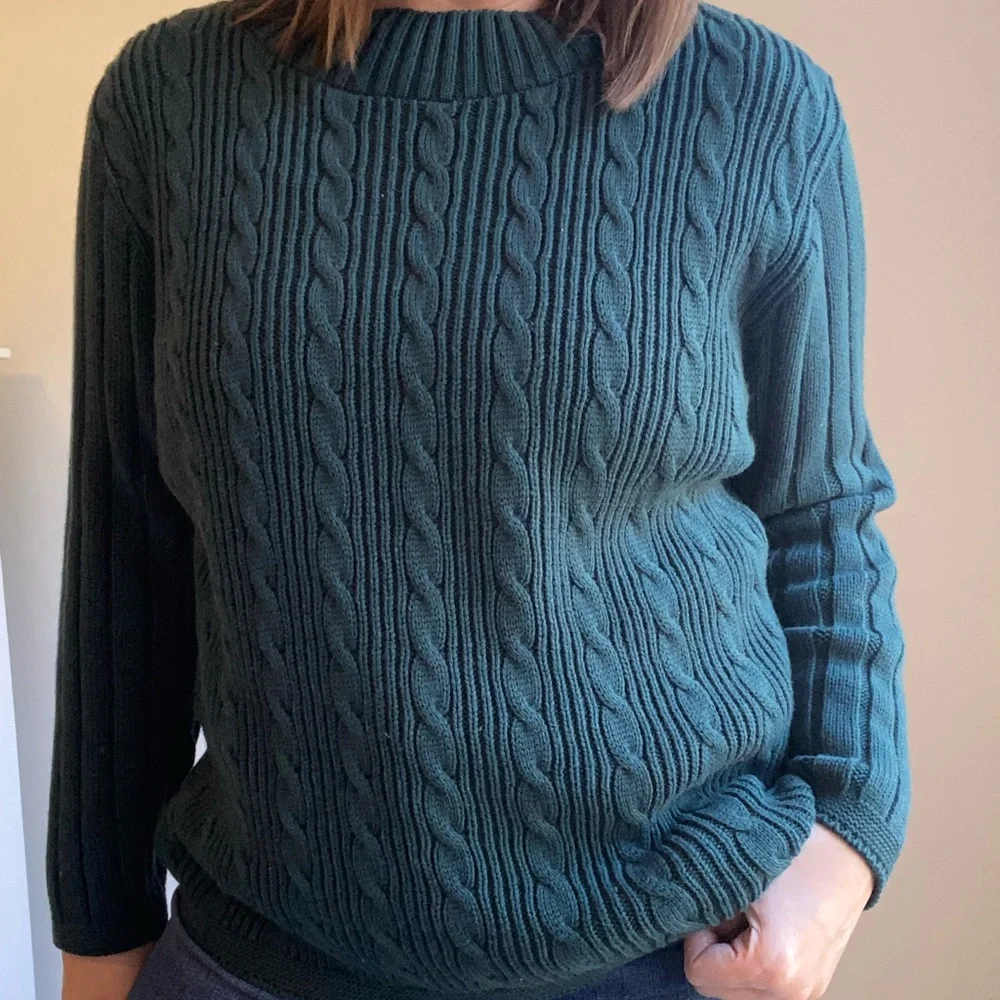 Vintage forest green mock neck sweater - Picture 6 of 8